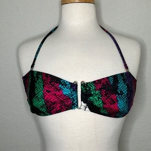 ☀️ Colorful Snakeskin Bikini Top